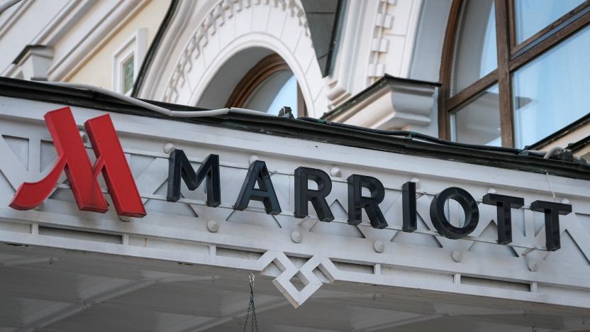 Signage is seen at the Marriott Royal Aurora hotel in Moscow, Russia June 3, 2022.  REUTERS/Shamil Zhumatov