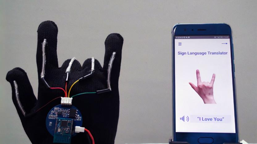 UCLA sign language translation gloves