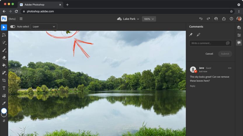 Photoshop and Illustrator come to the web for basic edits and collaboration