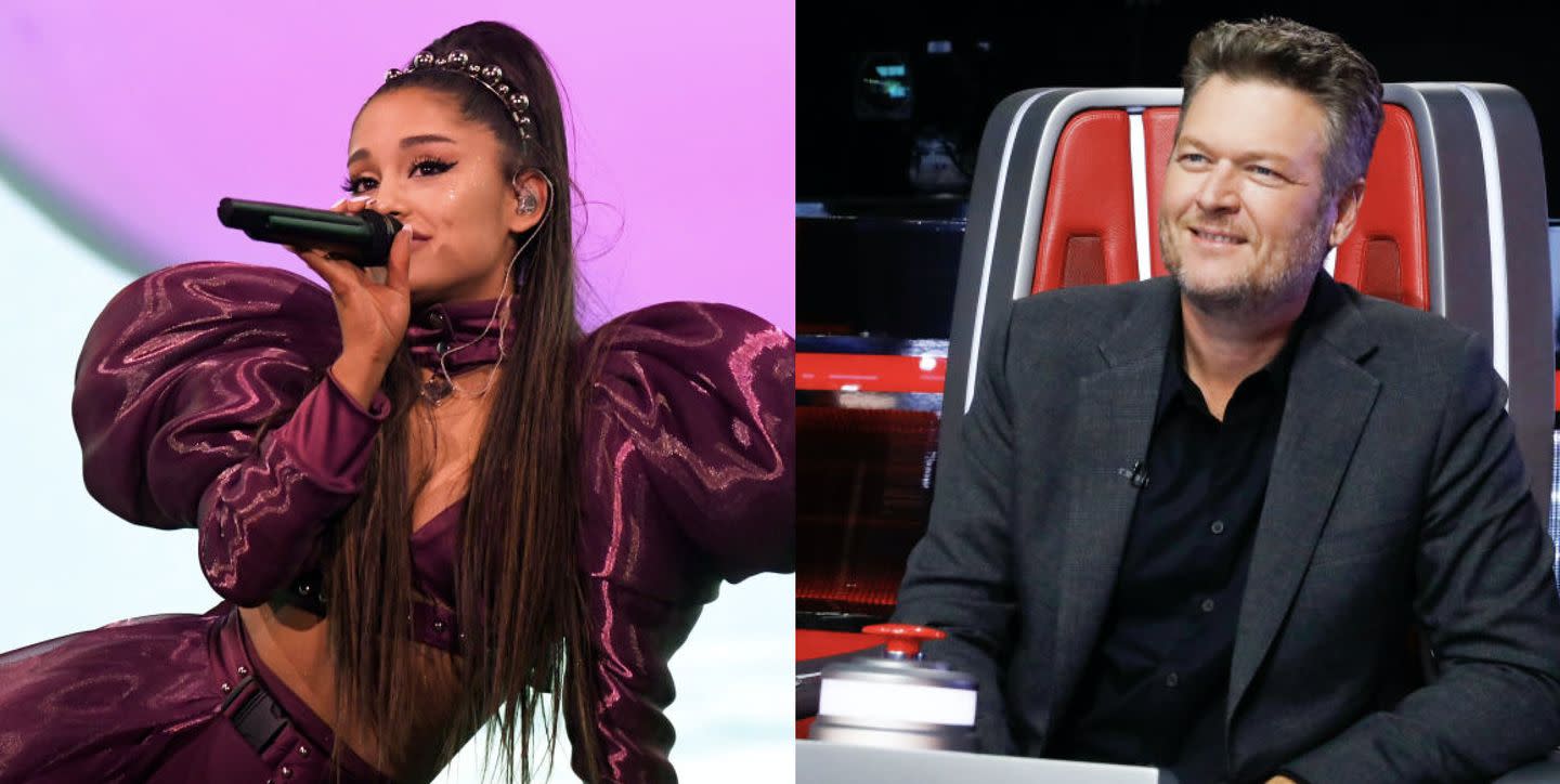Blake Shelton couldn’t help himself while talking about Ariana Grande entering ‘The Voice’