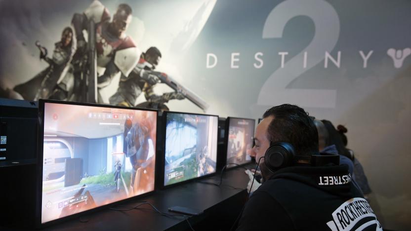 PARIS, FRANCE - OCTOBER 31:  A gamer plays the video game 'Destiny 2' developed by Bungie Studios and published by Activision during the 'Paris Games Week' on October 31, 2017 in Paris, France. 'Paris Games Week' is an international trade fair for video games to be held from October 31 to November 5, 2017.  (Photo by Chesnot/Getty Images)