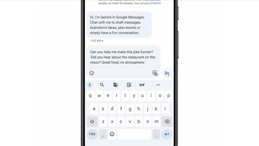 A screenshot showing Gemini's messages in Google messages.