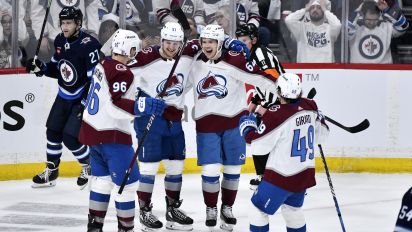 Associated Press - Mikko Rantanen scored his first two goals of the playoffs in the third period, leading the Colorado Avalanche to a 6-3 victory over the Winnipeg Jets on Tuesday night that clinched
