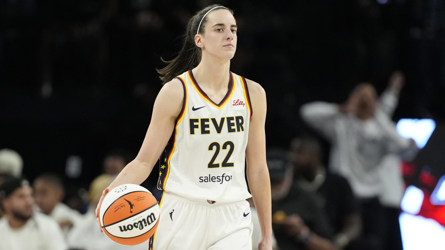 Associated Press - Indiana Fever guard Caitlin Clark (22) plays against the Las Vegas Aces during a WNBA basketball game Saturday, May 25, 2024, in Las Vegas. (AP Photo/John Locher)