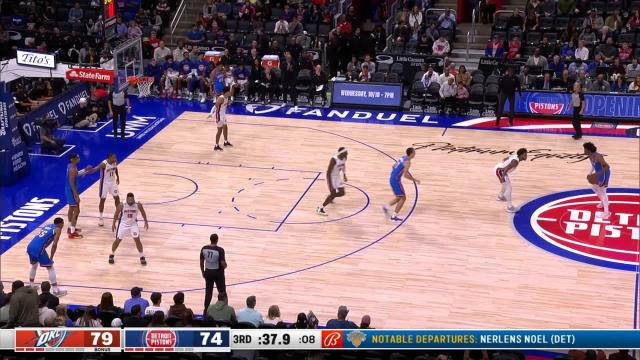 Jalen Williams with an and one vs the Detroit Pistons