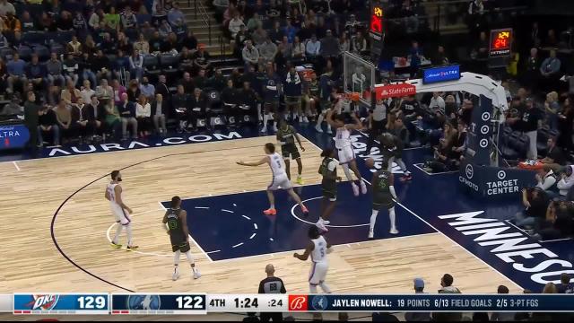 Jeremiah Robinson-Earl with a dunk vs the Minnesota Timberwolves