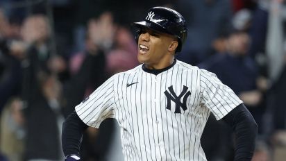 Reuters - Apr 19, 2024; Bronx, New York, USA; New York Yankees right fielder Juan Soto (22) reacts after hitting a three run home run against the Tampa Bay Rays during the seventh inning at Yankee Stadium. Mandatory Credit: Brad Penner-USA TODAY Sports