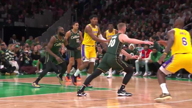 LeBron James with a dunk vs the Boston Celtics