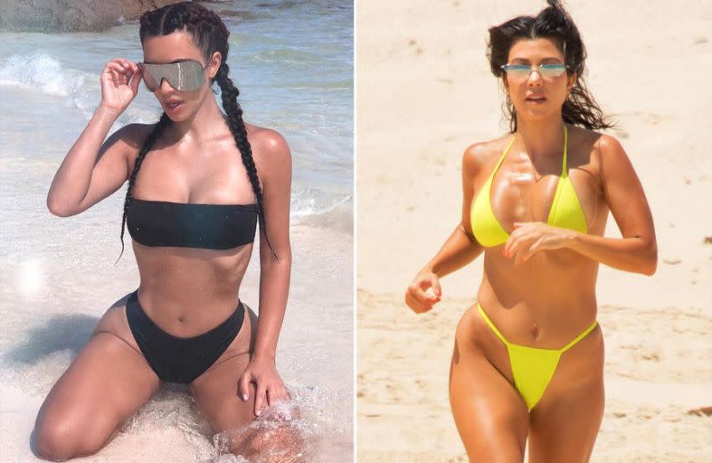 Kourtney and Kim Kardashian Are Closing Out the Summer Wearing All the  Swimsuits