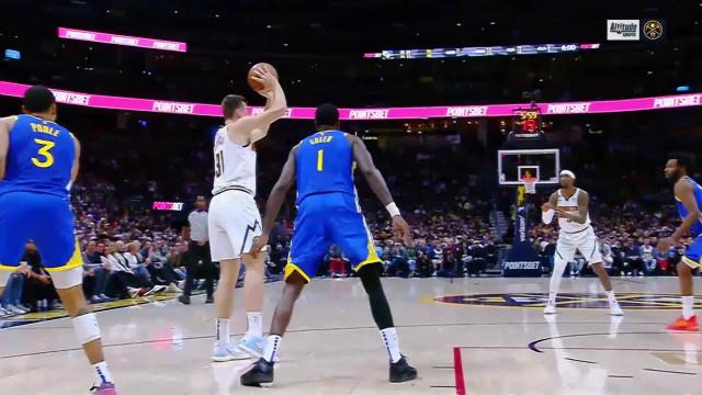Nikola Jokic with an and one vs the Golden State Warriors