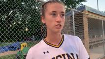 Gabby Sueppel reacts to Regina softball's 4-2 win over Solon