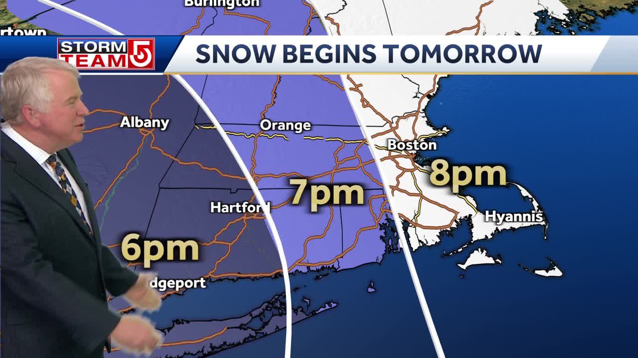 Video Updated timing for snowstorm approaching Mass