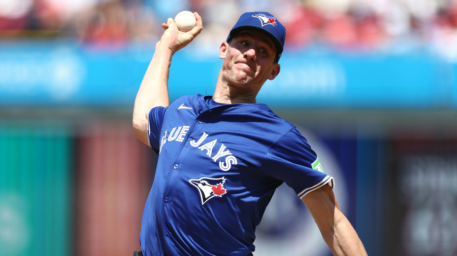 Getty Images - PHILADELPHIA, PENNSYLVANIA - MAY 08: Chris Bassitt #40 of the Toronto Blue Jays pitches during the third inning against the Philadelphia Phillies at Citizens Bank Park on May 08, 2024 in Philadelphia, Pennsylvania. (Photo by Tim Nwachukwu/Getty Images)