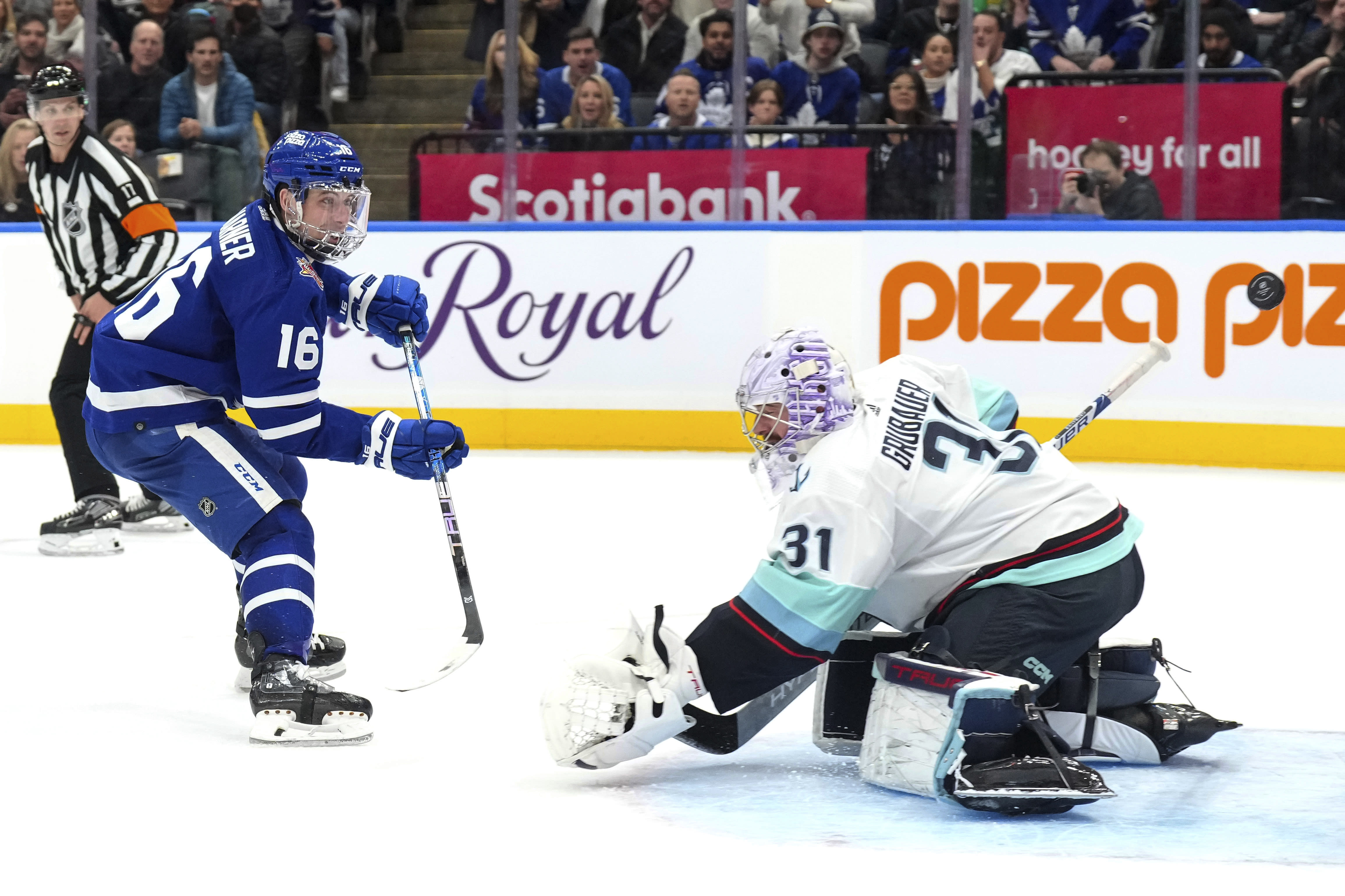 Mitch Marner has hat trick, shootout winner in Maple Leafs' 4-3 victory over Kraken