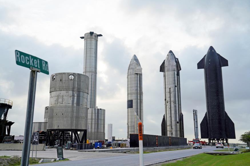 Starship prototypes are pictured at the SpaceX South Texas launch site near Brownsville, Texas, U.S., May 22, 2022. Picture taken May 22, 2022. 