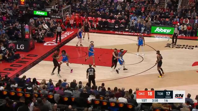 Pascal Siakam with a 2-pointer vs the Oklahoma City Thunder