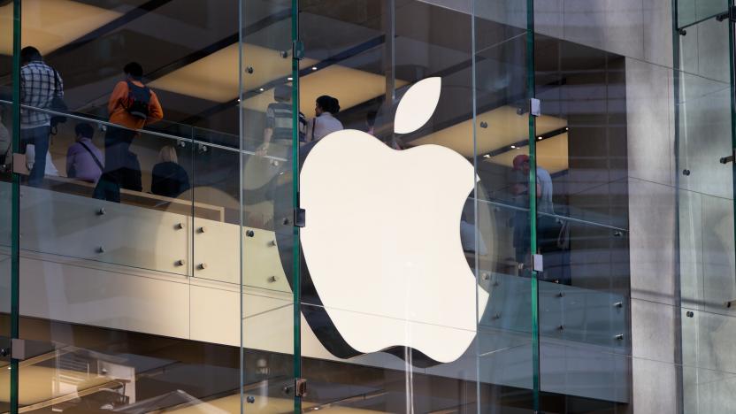 "Sydney, Australia - November 4, 2011: Apple Computers logo and shoppers at the Apple Store in Sydney, Australia."