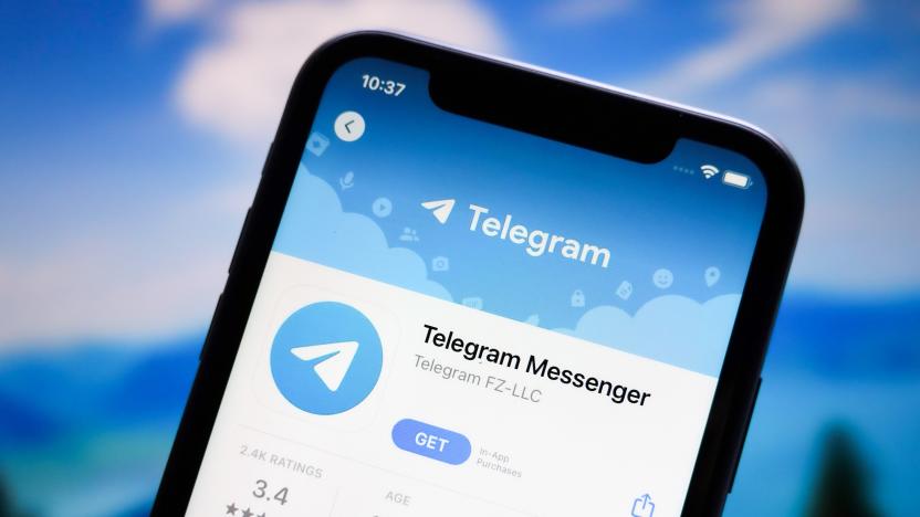 CHINA - 2023/07/15: In this photo illustration, the logo of the Telegram app is displayed in the Apple Store for iphones. (Photo Illustration by Sheldon Cooper/SOPA Images/LightRocket via Getty Images)