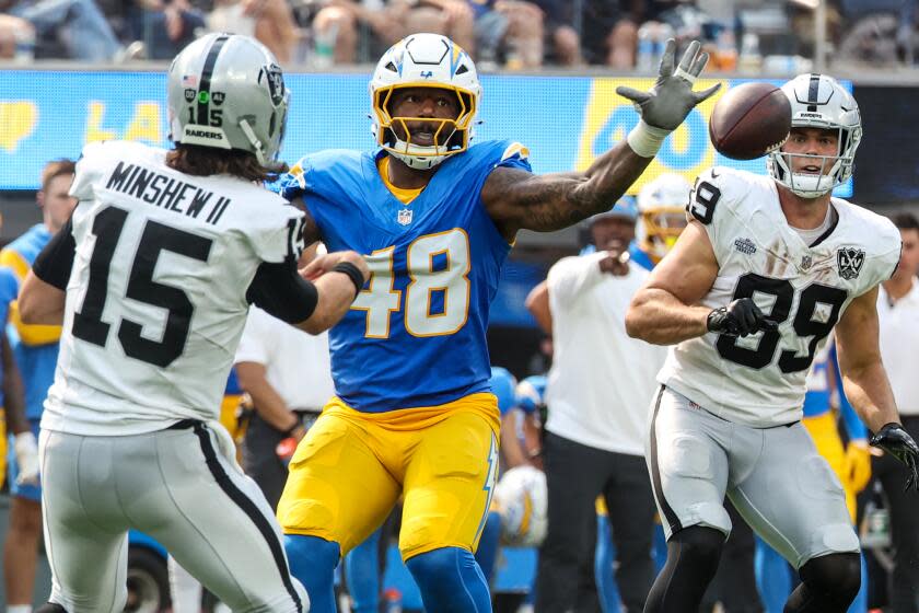 Chargers dominate on defense to open Jim Harbaugh era with a win over Raiders