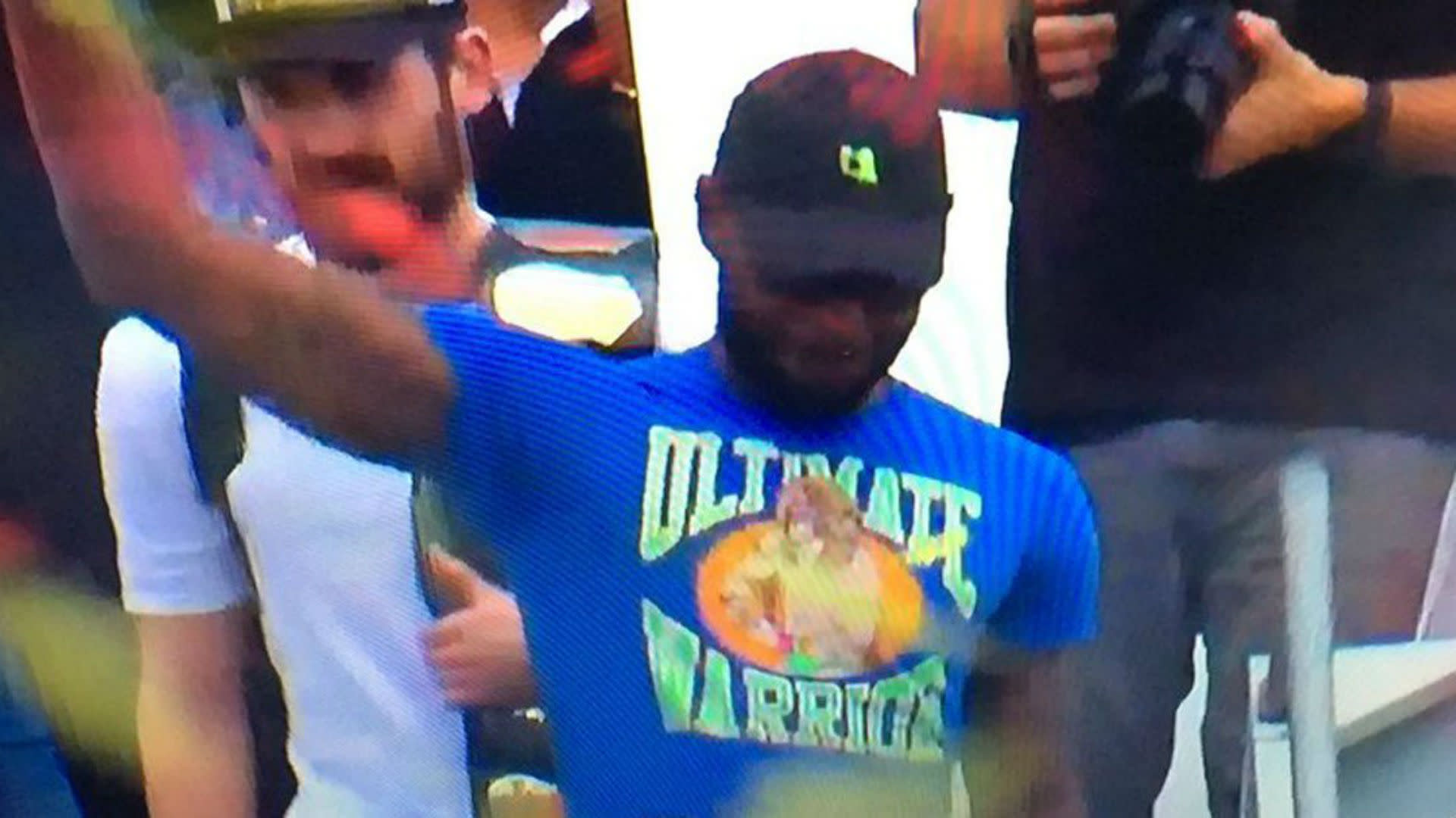 lebron in ultimate warrior shirt