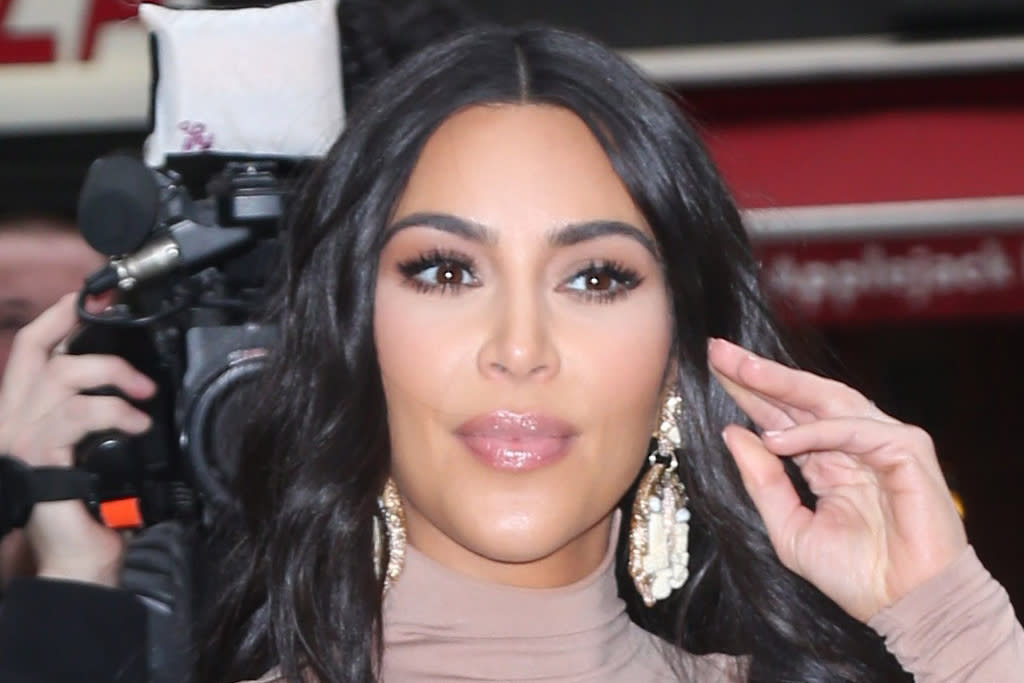 Kim Kardashian's Silky Suit & Fuzzy Dior Are the Epitome 2020 Style