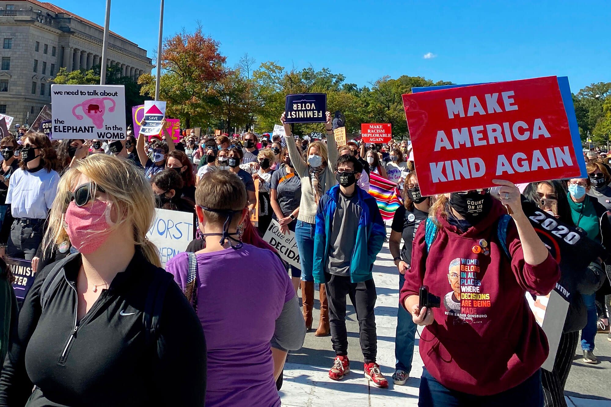 Thousands Gather for Women’s March in D.C. to Protest Trump, Amy Coney