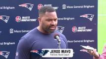 Jerod Mayo on Drake Maye's day at rookie camp, Javon Baker's confidence