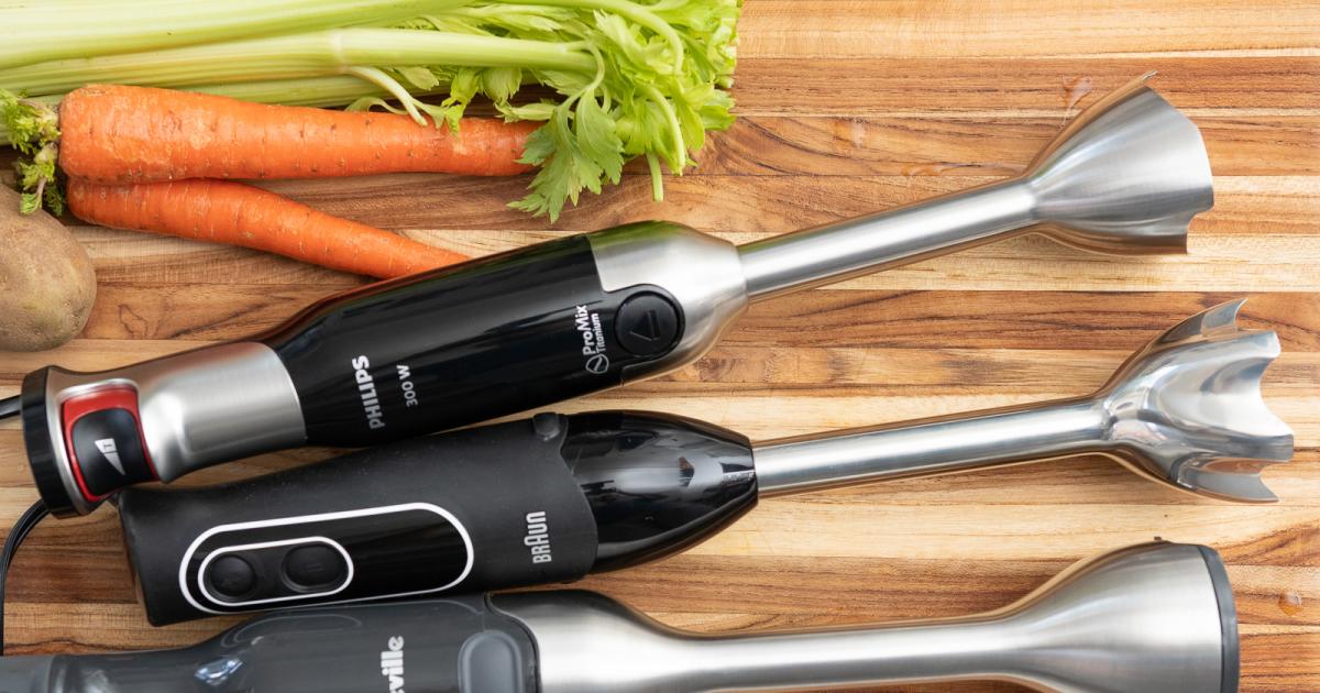  New House Kitchen Immersion Hand Blender 2 Speed Stick Mixer  with Stainless Steel Shaft & Blade 300 Watts Easily Food, Mixes Sauces,  Purees Soups, Smoothies, and Dips, Red : Everything Else