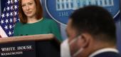 White House press secretary Jen Psaki at the daily press briefing at the White House on Tuesday. (Getty Images)