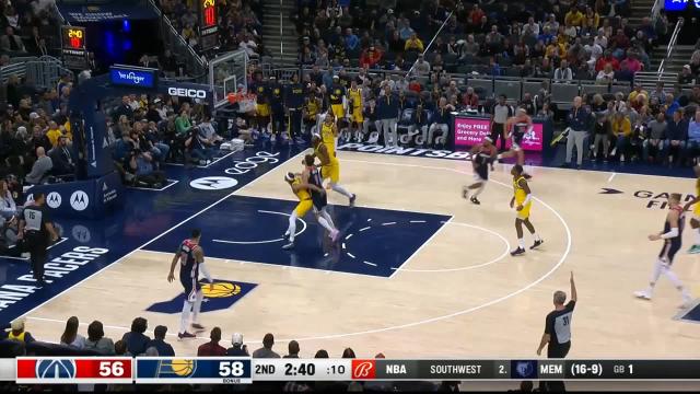Kristaps Porzingis with a deep 3 vs the Indiana Pacers