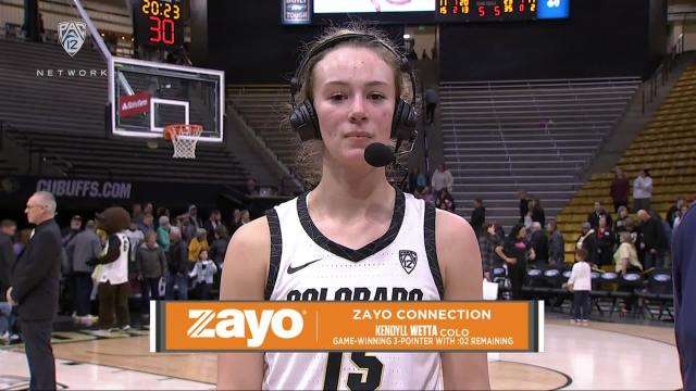 Kindyll Wetta discusses No. 25 Colorado’s third ranked win after game-winning shot vs. No. 8 UCLA