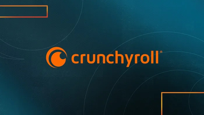 Crunchyroll's logo against a blue background.