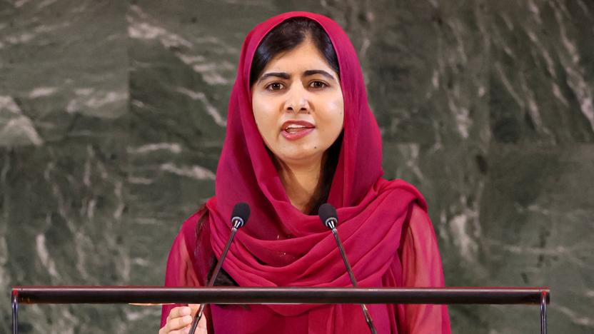 Malala Yousafzai speaks during the Transforming Education Summit on the sidelines of the United Nations General Assembly at U.N. headquarters in Manhattan, New York City, New York, U.S., September 19, 2022.   REUTERS/Brendan McDermid