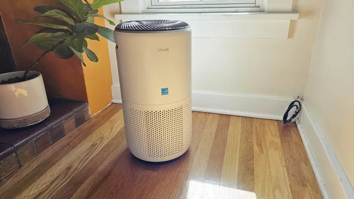 The Levoit Core 400S Air Purifier sits near a sunlit window. There's a houseplant in the background that wishes it were closer to the sun. 