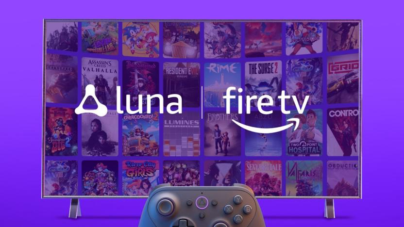 An ad for Amazon Luna and Fire TV showing a controller, a TV and logos.