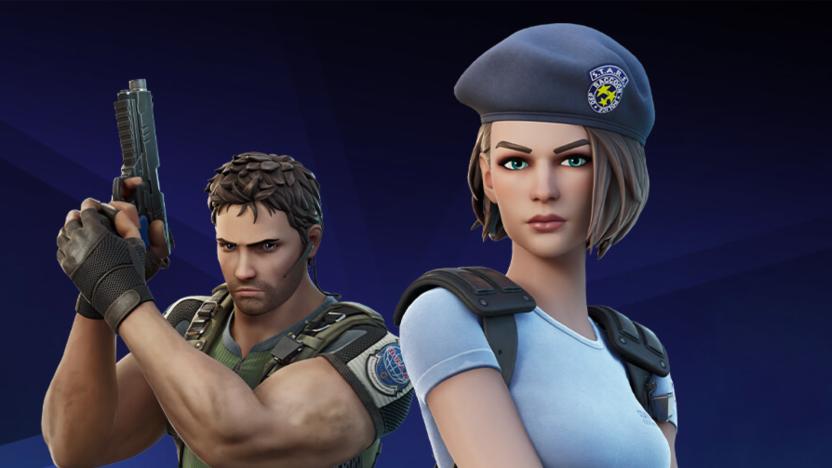 Resident Evil characters Chris Redfield and Jill Valentine in 'Fortnite'