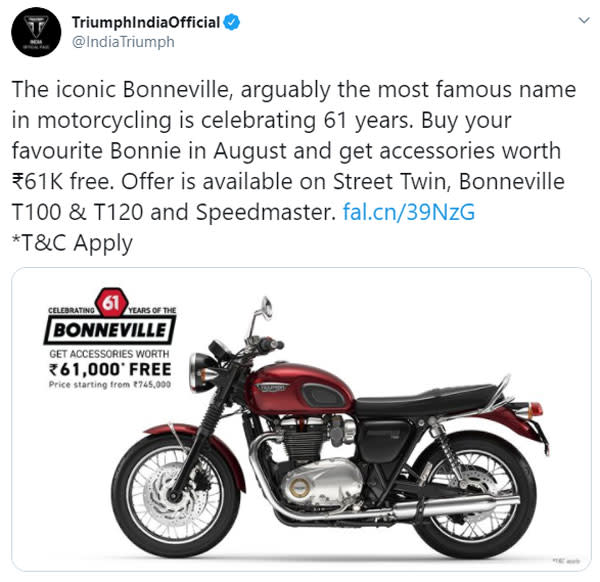 triumph street twin accessories india