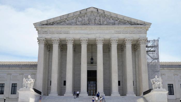 Tourists visit the Supreme Court, Tuesday, June 25, 2024, in Washington. (AP Photo/Jacquelyn Martin)