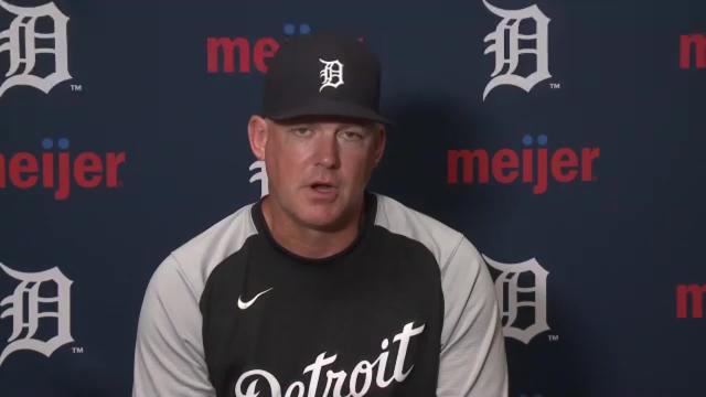 Detroit Tigers manager AJ Hinch explains pitching plans for Sunday after 15-2 loss