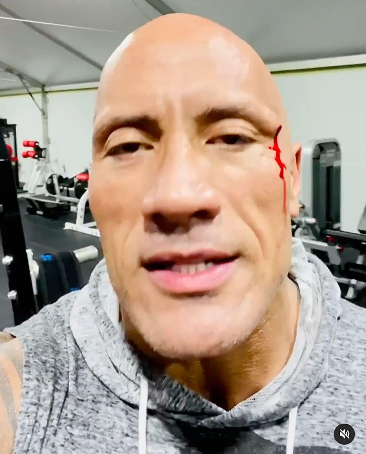 Dwayne Johnson Injures Himself at the Gym and Tastes His Own Blood