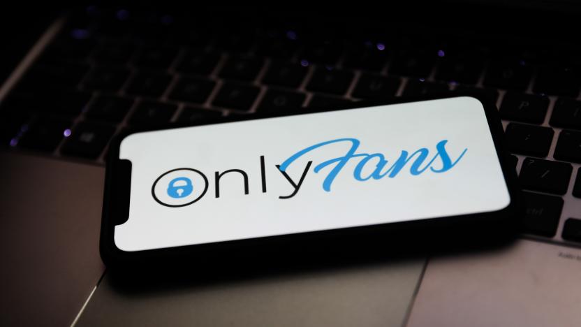 OnlyFans logo is seen displayed on a phone screen in this illustration photo taken in Krakow, Poland on April 27, 2021. (Photo Illustration by Jakub Porzycki/NurPhoto via Getty Images)