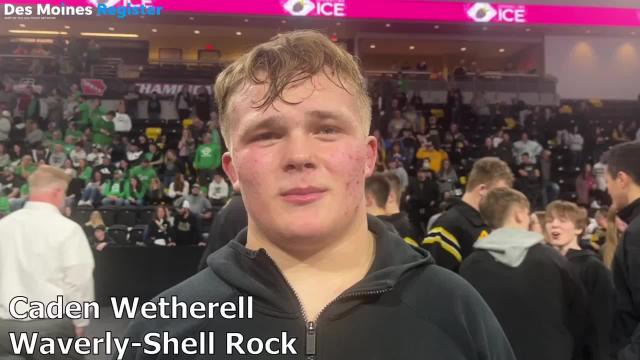 Waverly-Shell Rock's Caden Wetherell picked up a big win at 220 in the state duals final