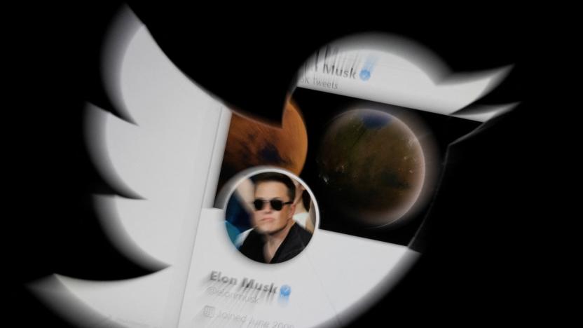 Elon Musk twitter account is seen through Twitter logo in this illustration taken, April 25, 2022. REUTERS/Dado Ruvic/Illustration