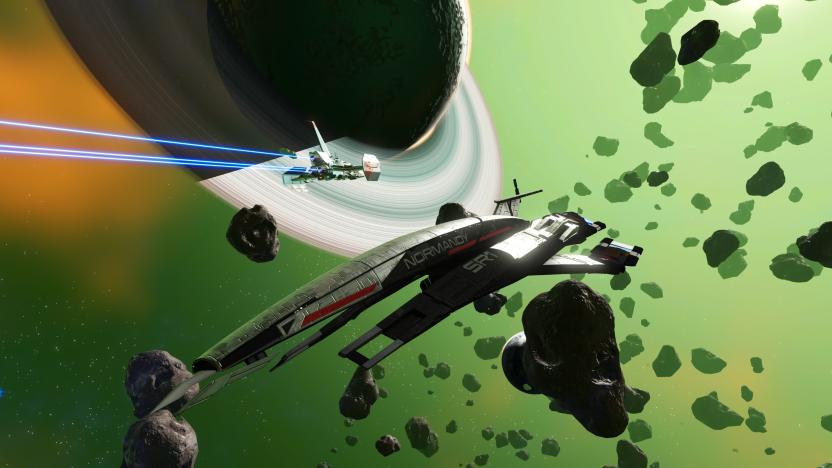 Mass Effect Normandy starship in No Man's Sky
