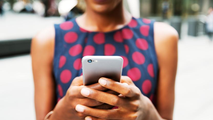 Closer up of woman using smart phone