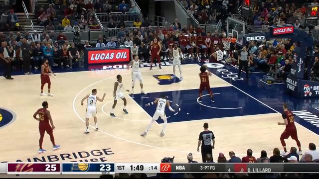 Jarrett Allen with a dunk vs the Indiana Pacers