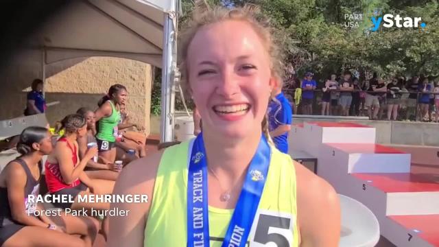 IHSAA girls track and field: Forest Park's Rachel Mehringer wins 100 hurdles with state record