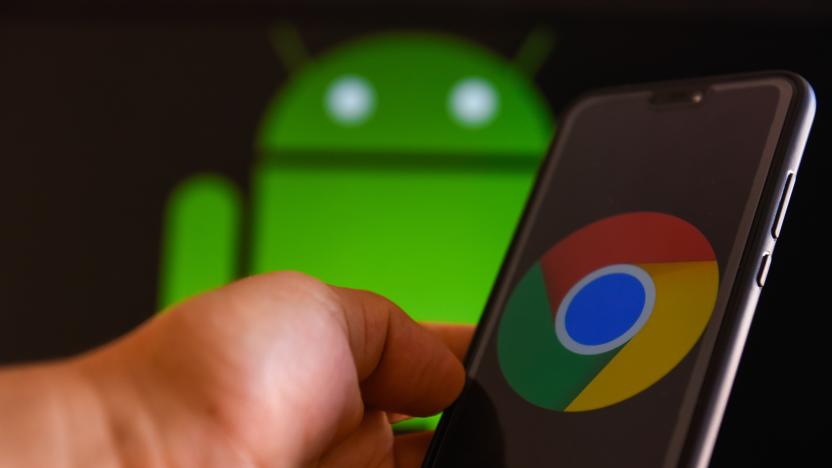 Google Chrome logo is seen on a mobile phone