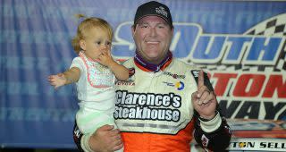 The wings fly again: Peyton Sellers honoring Ray and Roy Lee Hendrick during Martinsville's ValleyStar Credit Union 300