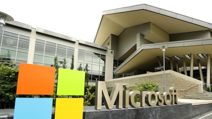 FILE - In this July 3, 2014, file photo, the Microsoft Corp. logo is displayed outside the Microsoft Visitor Center in Redmond, Wash. Microsoft reports earnings on Tuesday, April 25, 2023.(AP Photo/Ted S. Warren, File)